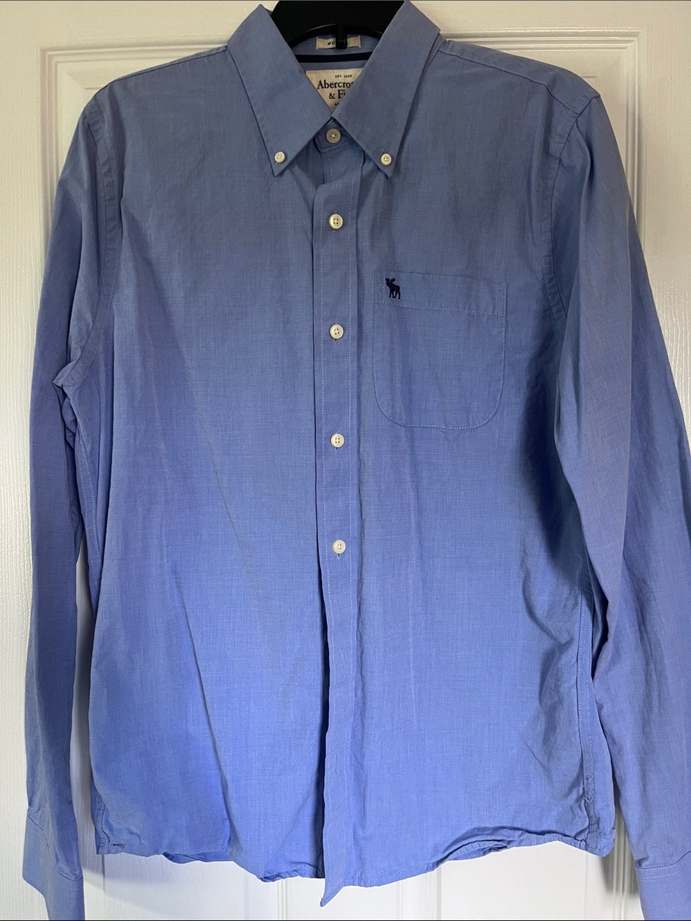 Abercrombie & Fitch Men's Light Blue Button-Down Shirt